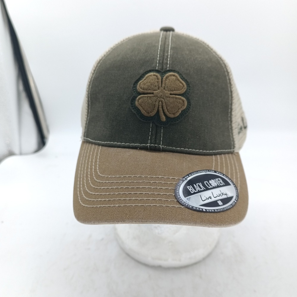 Black Clover Two Tone Vintage 17 Snapback Hat Green Stone Mesh Trucker #13